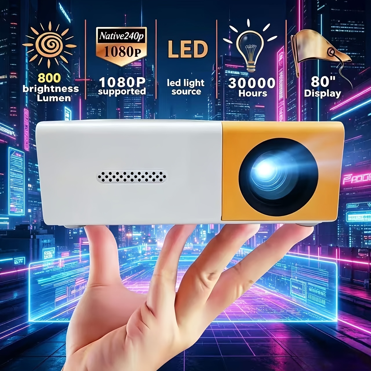 휴대용 미니 프로젝터, USB 연결 지원, 컴팩트한 홈 - Home Cinema Compact 리뷰 및 가격